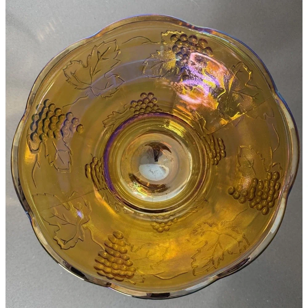 Indiana Glass | Dining | Indiana Marigold Carnival Glass Harvest Grape ...